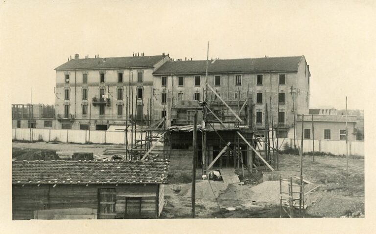 Lavori di costruzione dello stabilimento Bracco di Lambrate, portineria B1, 1949-50