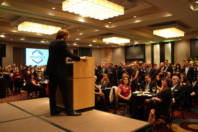 Fulvio Renoldi Bracco durante il discorso tenuto in occasione del 20° anniversario di Bracco Diagnostics Inc., 2014