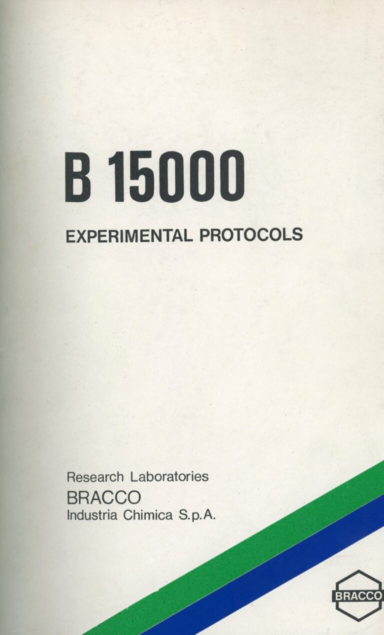 Experimental protocol for B 15000 (Iopamidol), 1975