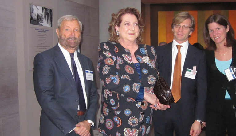 Diana Bracco and Fulvio Renoldi Bracco with curator David Alan Brown and Christine Myers of the National Gallery of Art during the inauguration of the exhibition Venice: Canaletto and His Rivals, Washington, 2011