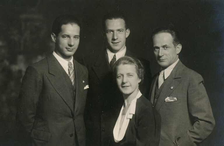La famiglia Bracco: Tullio, Fulvio, Elio e Nina, anni '30