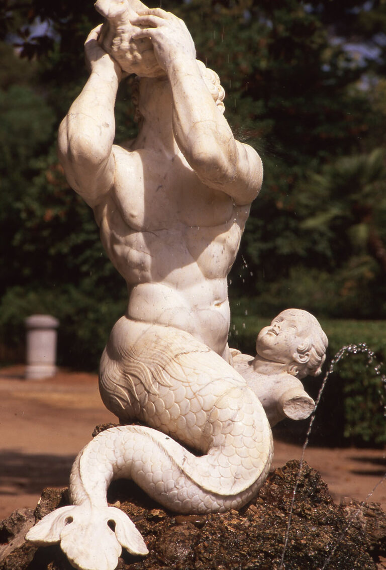 Dettaglio della fontana del Glauco a Villa Trabia, Palermo, 2002