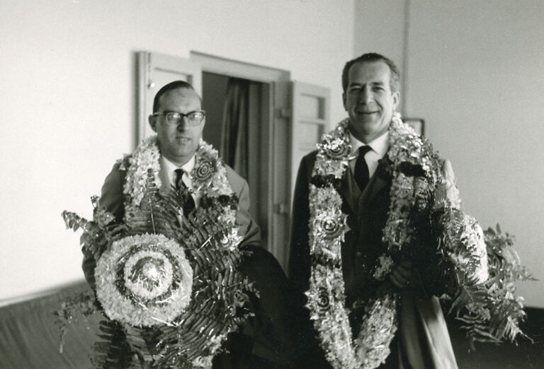 Fulvio Bracco and Ernst Felder on a business trip to India, 1964
