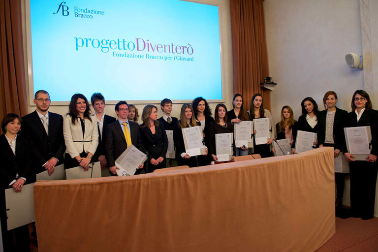 The winners of the “progettoDiventerò", Bracco Foundation Milan, 2016