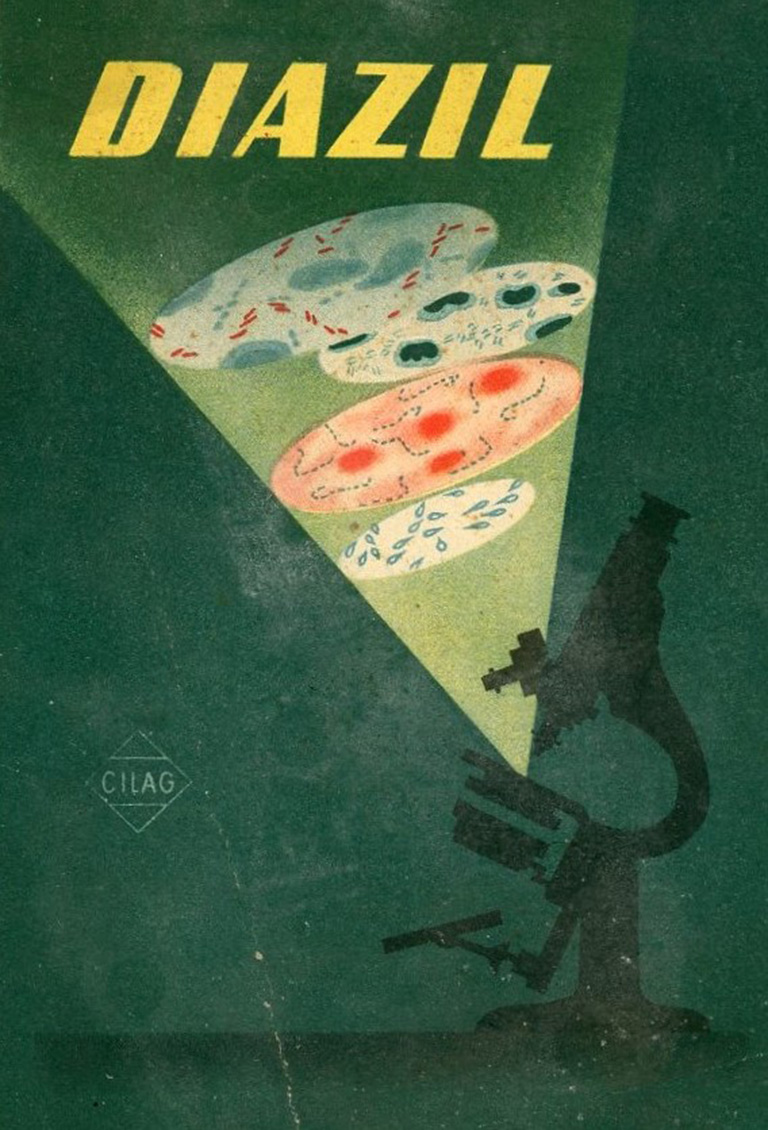 Promotional flyer for Diazil, 1949