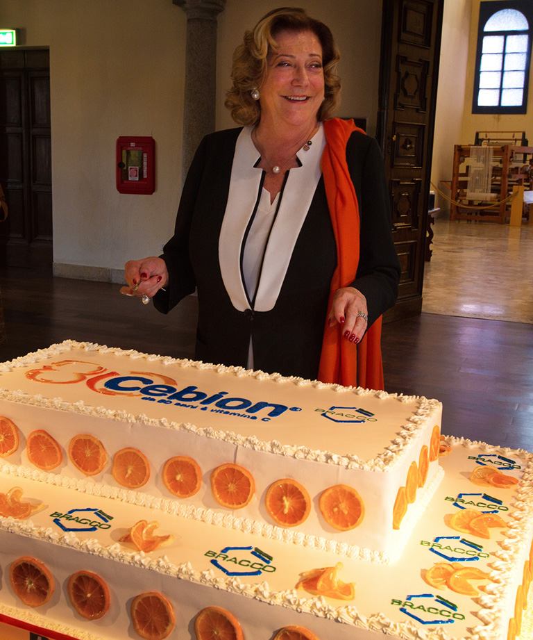 Diana Bracco in occasione dei festeggiamenti per gli 80 anni del Cebion, Museo Nazionale della Scienza e della Tecnologia Leonardo da Vinci di Milano, 2014