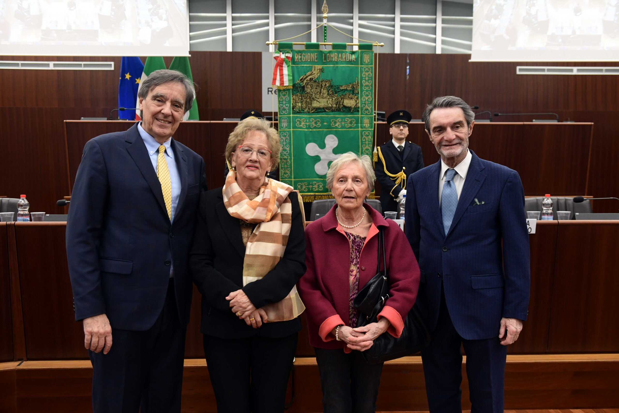 Da sinistra, Giuliano Faliva, Marisa Brugna, Anna Maria Crasti e Attilio Fontana