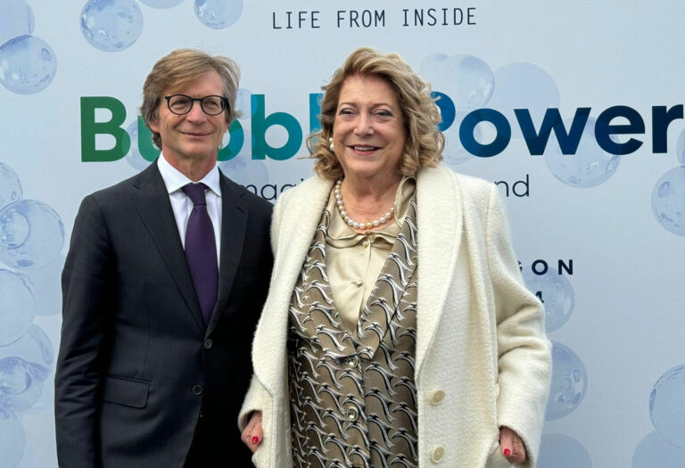 Fulvio Renoldi Bracco e Diana Bracco all'inaugurazione di Hexagon, Plan Les Ouates, 6 novembre 2024