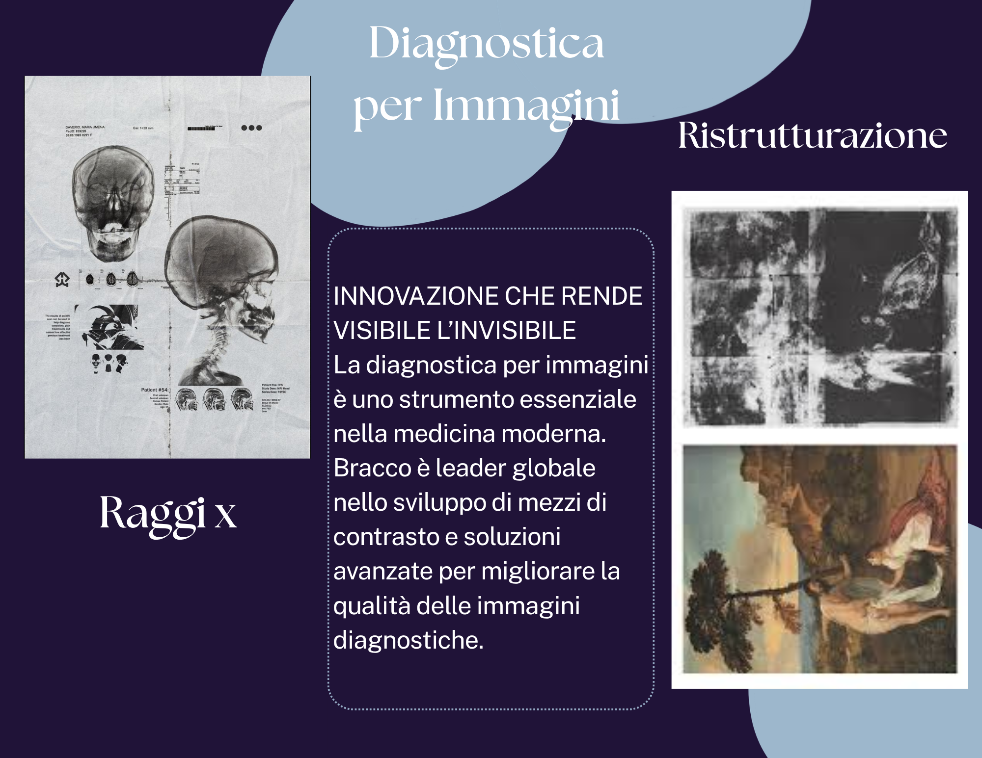 Flyer divulgativo sulla diagnostica per immagini applicata all'arte, studenti Lagrange
